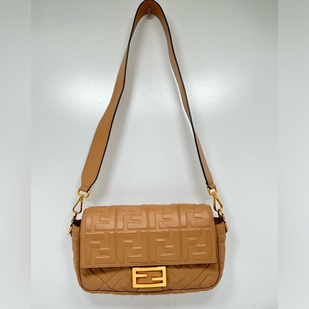 Fendi Baguette Zucca Shoulder Bag Medium brown Leather - Picture 3 of 14